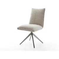DELIFE Draaistoel Lelio-Flex geweven stof beige kruisframe breed grafiet 360° draaibaar rocker-functie pocketveer kern