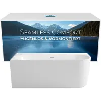 Calmwaters Seamless Comfort - Badkuip - 160 x 75 cm - Rechts - Set Schort