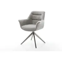 DELIFE Draaistoel Kaira-Flex zachte stof met structuur grijs kruisframe breed grafiet 360° draaibaar rocker-functie