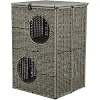Trixie AMALIA - KATTENMAND - HOEKIG - POLYRATTAN GRIJS - 37X35X57CM