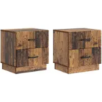 vidaXL Nachtkastje 2 pcs Oud hout 43 x 34,5 x 44,5 cm Bewerkt hout