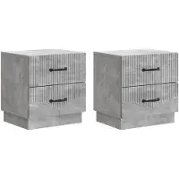 vidaXL Nachtkastje 2 pcs Betongrijs 43 x 34,5 x 44,5 cm Bewerkt hout
