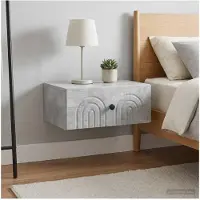 vidaXL Muurbevestigde Nachttafel 2 st Betongrijs 49 x 34,5 x 20 cm
