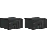 vidaXL Muurbevestigde Nachttafel 2 pcs Zwart 34,5 x 33 x 20 cm