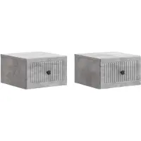 vidaXL Muurbevestigde Nachttafel 2 pcs Betongrijs 33 x 34,5 x 20 cm