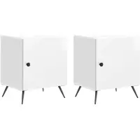 vidaXL Nachtkastje 2 pcs Hoogglans Wit 43 x 34,5 x 50 cm Bewerkt hout