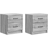 vidaXL Nachtkastje 2 pcs Grijs sonoma 43 x 34,5 x 44,5 cm Bewerkt hout