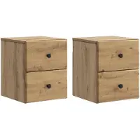 vidaXL Muurbevestigde Nachttafel 2 st Artisanaal eiken