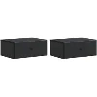 vidaXL Muurbevestigde Nachttafel 2 st Zwart 49 x 34,5 x 20 cm