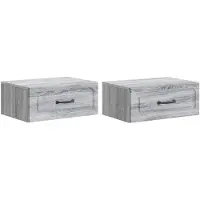 vidaXL Muurbevestigde Nachttafel 2 st Grijs sonoma 49 x 34,5 x 20 cm