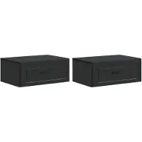 vidaXL Muurbevestigde Nachttafel 2 st Zwart 49 x 34,5 x 20 cm