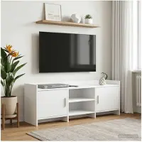 vidaXL TV Kast 130 x 33 x 47 cm Wit Bewerkt hout