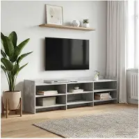 vidaXL TV Kast 168 x 33 x 47 cm Betongrijs Bewerkt hout