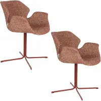 Zuiver Nikki Eetkamerstoelen Armleuning Terra/ Rood - Set van 2
