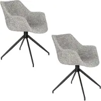 Zuiver Doulton Eetkamerstoelen Armleuning Grijs - Set van 2