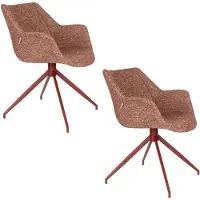 Zuiver Doulton Eetkamerstoelen Armleuning Terra/ Rood - Set van 2