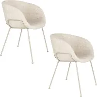 Zuiver Feston Eetkamerstoelen Armleuning Beige - Set van 2
