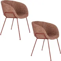 Zuiver Feston Eetkamerstoelen Armleuning Terra/Rood - Set van 2