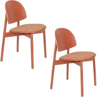 Zuiver Sunrise Eetkamerstoelen Hout Rood - Set van 2