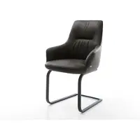 DELIFE Sledemodel Zelia-Flex met armleuning microvelours antraciet vintage sledemodel vlak zwart pocketveer kern