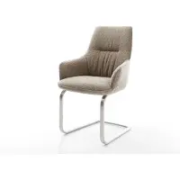 DELIFE Sledemodel Zelia-Flex met armleuning bouclé mud sledemodel vlak roestvrij staal pocketveer kern
