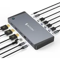 Siltcon Docking Station 14-in-1 - 2x DP - HDMI 4K60 - 100W - Thunderbolt 4