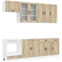 vidaXL Keukenelement PORTO, 8 stuks, Sonoma-eikenhout fineer