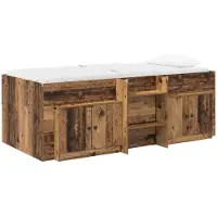 vidaXL Loft Bed Frame met Kast met opslag 3 st Oud hout Bewerkt hout