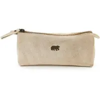 Bear design Suède Make Up / Pen Etui L Beige