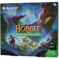 Magic the gathering Magic: The Gathering | The Hobbit Scene Box - Treasures of Smaug| 6 Foil Borderless Scene Cards, 6 Art Cards, 3 Play Boosters + Display Easel