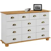Idimex Ladekast COLMAR 120 cm met 11 lades van massief hout - wit/bruin