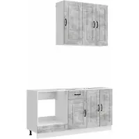 vidaXL Keukenelement KALMAR, 5 stuks, betonkleur, houtvezel