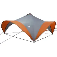 vidaXL Partytent Grijs en Oranje 600 x 600 x 400 cm Polyester en Staal