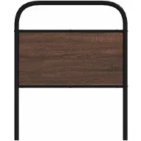 vidaXL Vervangend hoofdbord 80 cm bewerkt hout en staal bruin eikenkleurig