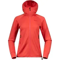 Bergans Vest Women Rabot Merino Tech Midlayer Hoodie Peachy Red-M