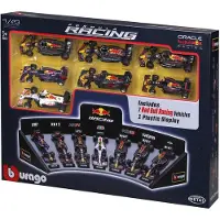 Bburago Pack de 7 véhicules Formule 1 Red Bull 1/43 avec un présentoir