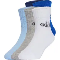 Adidas Sportsokken 'Linear Ankle 5 Pairs Kids' blauw / nachtblauw / lichtblauw / grijs gemêleerd / wit