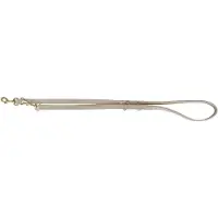 Trixie hondenriem pure verstelbaar leer lichtgrijs M-l 200x2 cm