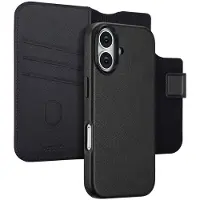 Accezz Leather Bookcase 2-in-1 met MagSafe voor de Apple iPhone 17 - Onyx Black