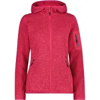 CMP - Women's Jacket Fix Hood Jacquard Knitted 3H19826 - Fleecevest 34, rood