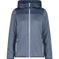 CMP - Women's Jacquard Knit Jacket Fix Hood - Fleecevest 44, grijs/blauw