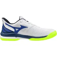 Mizuno Unisex Wave Exceed Tour 7 CC White/Dazzling Blue/Lightning Yellow-Schoenmaat 43