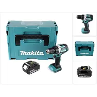 Makita Boormachine + slagboor, DDF 484 T1J Accuboormachine 18 V 54 Nm Brushless + 1x oplaadbare accu 5.0 Ah + Makpac - zonder lader (Oplaadbare batterij)
