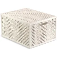Curver Kaya opbergmand - 20 L - 37,6 x 30 x 20,7 cm - Wit - Premium opbergoplossing, duurzaam kunststof, moderne woonopberg