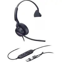 Yealink UH46 Mono Teams USB-C/A Bedraad Hoofdband Kantoor/callcenter USB Type-C / USB Type-A Zwart