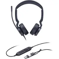 Yealink UH44 Dual UC USB-C/A Bedraad Hoofdband Kantoor/callcenter USB Type-C / USB Type-A Zwart