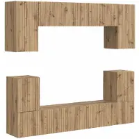 vidaXL Tv-meubelset 5 st Artisan Eiken Bewerkt hout
