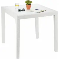 Dmora Angelico - Buiten tafel, 79x79x72h cm Wit, 4 Zitplaatsen Gemaakt in Italië