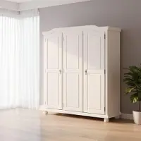 Dmora Calosso - Kledingkast 3 Deuren, 150x56 cm Wit, Kapstok