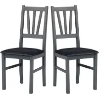 LeafDesign ESSZIMMERSTUHL - Set van 2 stoelen, model Bos 5, kleur grafiet, uitvoering Kronos 22